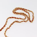 CHANEL Matelasse Chain Shoulder Bag Velor Red Gold CC Auth 181928A-8