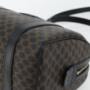 CELINE Macadam Canvas Hand Bag PVC Leather 2way Black Gold Auth 181930V-9