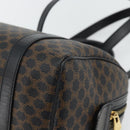 CELINE Macadam Canvas Hand Bag PVC Leather 2way Black Gold Auth 181930V-17