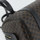 CELINE Macadam Canvas Hand Bag PVC Leather 2way Black Gold Auth 181930V-18