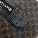 CELINE Macadam Canvas Hand Bag PVC Leather 2way Black Gold Auth 181930V-19