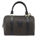 CELINE Macadam Canvas Hand Bag PVC Leather 2way Black Gold Auth 181930V-13