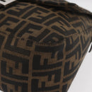 FENDI Zucca Canvas Mamma Baguette Shoulder Bag Black Brown Auth 181932A-14