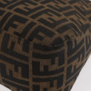 FENDI Zucca Canvas Mamma Baguette Shoulder Bag Black Brown Auth 181932A-16