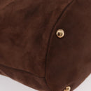 Salvatore Ferragamo Vala Hand Bag Fur Brown Gold Auth 181933A-10
