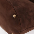 Salvatore Ferragamo Vala Hand Bag Fur Brown Gold Auth 181933A-13