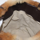 Salvatore Ferragamo Vala Hand Bag Fur Brown Gold Auth 181933A-17