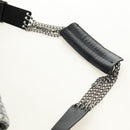 CHANEL Camelia 2.55 Chain Shoulder Bag Wool Tweed White Black CC Auth 181935SM-10