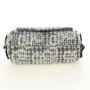 CHANEL Camelia 2.55 Chain Shoulder Bag Wool Tweed White Black CC Auth 181935SM-11