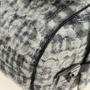 CHANEL Camelia 2.55 Chain Shoulder Bag Wool Tweed White Black CC Auth 181935SM-13