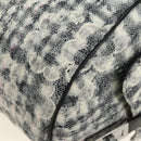 CHANEL Camelia 2.55 Chain Shoulder Bag Wool Tweed White Black CC Auth 181935SM-15