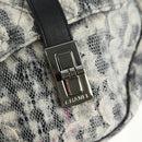 CHANEL Camelia 2.55 Chain Shoulder Bag Wool Tweed White Black CC Auth 181935SM-17