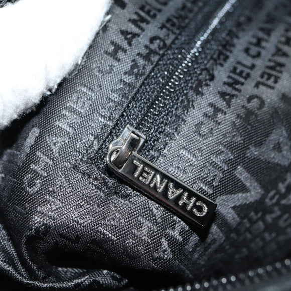 CHANEL Camelia 2.55 Chain Shoulder Bag Wool Tweed White Black CC Auth 181935SM