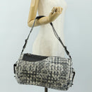 CHANEL Camelia 2.55 Chain Shoulder Bag Wool Tweed White Black CC Auth 181935SM-28