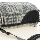 CHANEL Camelia 2.55 Chain Shoulder Bag Wool Tweed White Black CC Auth 181935SM-6