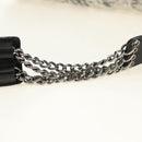 CHANEL Camelia 2.55 Chain Shoulder Bag Wool Tweed White Black CC Auth 181935SM-9