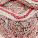 CHANEL Matelasse Chain Shoulder Bag Wool Tweed Pink Gold CC Auth 181936SAM-15