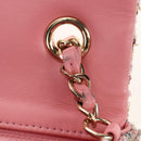 CHANEL Matelasse Chain Shoulder Bag Wool Tweed Pink Gold CC Auth 181936SAM-21