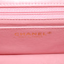 CHANEL Matelasse Chain Shoulder Bag Wool Tweed Pink Gold CC Auth 181936SAM-22