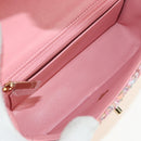 CHANEL Matelasse Chain Shoulder Bag Wool Tweed Pink Gold CC Auth 181936SAM-9
