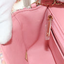 CHANEL Matelasse Chain Shoulder Bag Wool Tweed Pink Gold CC Auth 181936SAM-24