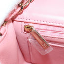 CHANEL Matelasse Chain Shoulder Bag Wool Tweed Pink Gold CC Auth 181936SAM-25