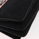 PRADA Chain Shoulder Bag Unborn Calf Skin Pink Silver Auth 181937A-15