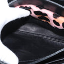 PRADA Chain Shoulder Bag Unborn Calf Skin Pink Silver Auth 181937A-21