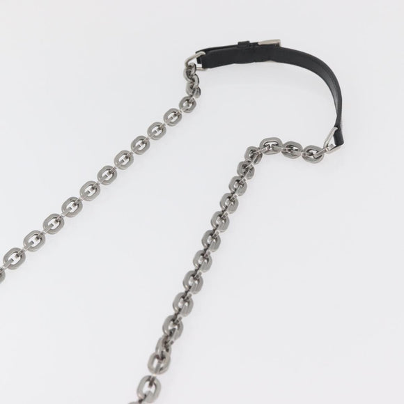 PRADA Chain Shoulder Bag Unborn Calf Skin Pink Silver Auth 181937A