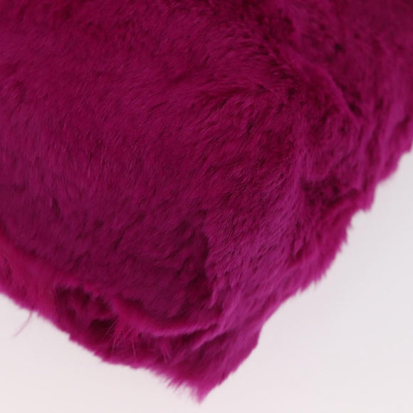 CHANEL Chain Shoulder Bag Fur Pink CC Auth 181939M
