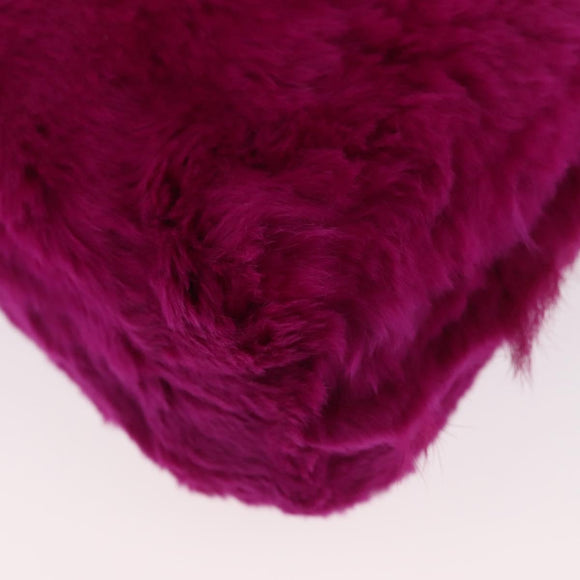 CHANEL Chain Shoulder Bag Fur Pink CC Auth 181939M