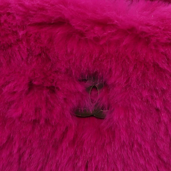 CHANEL Chain Shoulder Bag Fur Pink CC Auth 181939M