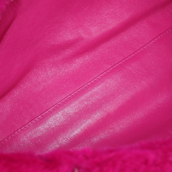 CHANEL Chain Shoulder Bag Fur Pink CC Auth 181939M
