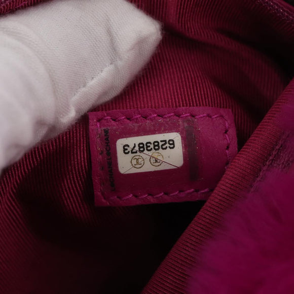 CHANEL Chain Shoulder Bag Fur Pink CC Auth 181939M
