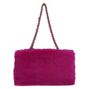 CHANEL Chain Shoulder Bag Fur Pink CC Auth 181939M-2