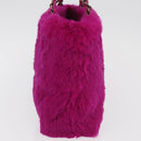 CHANEL Chain Shoulder Bag Fur Pink CC Auth 181939M-3
