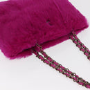 CHANEL Chain Shoulder Bag Fur Pink CC Auth 181939M-6
