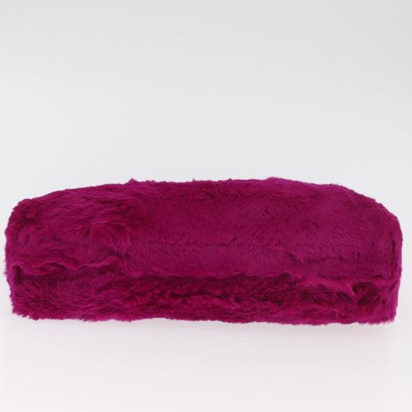 CHANEL Chain Shoulder Bag Fur Pink CC Auth 181939M