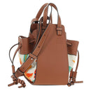 LOEWE Anagram Mini Hammock Drawstring Bag Leather 2way Brown Auth 181940SM-1