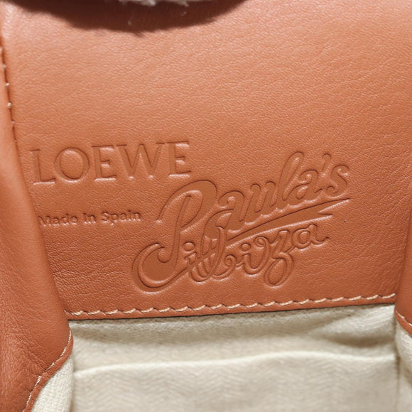 LOEWE Anagram Mini Hammock Drawstring Bag Leather 2way Brown Auth 181940SM