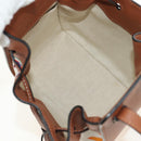 LOEWE Anagram Mini Hammock Drawstring Bag Leather 2way Brown Auth 181940SM-19
