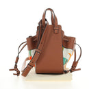LOEWE Anagram Mini Hammock Drawstring Bag Leather 2way Brown Auth 181940SM-24