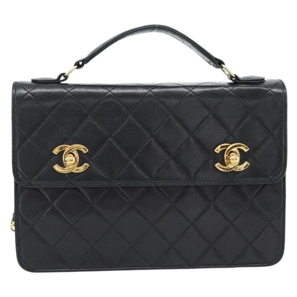 CHANEL Matelasse 23 Double Turn Lock Chain Lammleder 2-Wege CC Auth 181941SAV