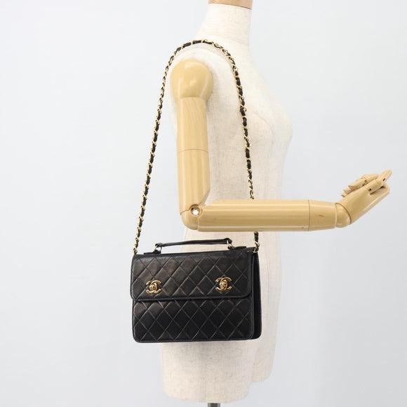 CHANEL Matelasse 23 Double Turn Lock Chain Lammleder 2-Wege CC Auth 181941SAV