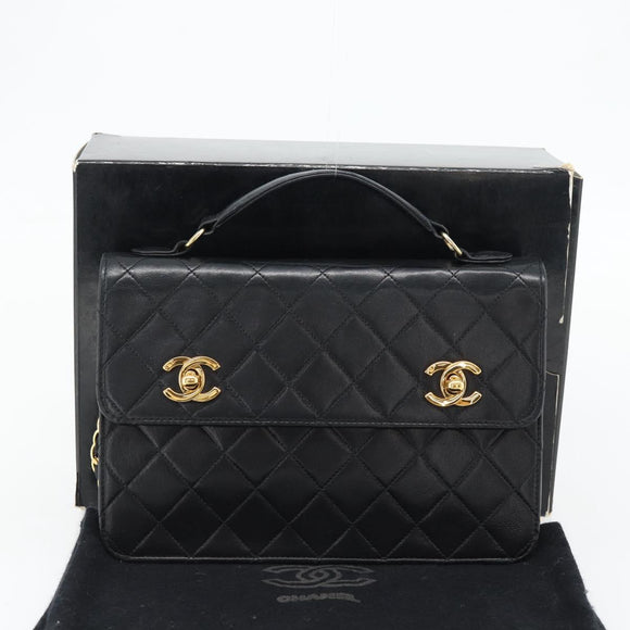 CHANEL Matelasse 23 Double Turn Lock Chain Lammleder 2-Wege CC Auth 181941SAV