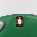 CHANEL Diana 23 Matelasse Chain Shoulder Bag Satin Green Gold CC Auth 181942SM-19