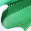CHANEL Diana 23 Matelasse Chain Shoulder Bag Satin Green Gold CC Auth 181942SM-21