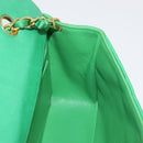 CHANEL Diana 23 Matelasse Chain Shoulder Bag Satin Green Gold CC Auth 181942SM-22