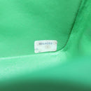 CHANEL Diana 23 Matelasse Chain Shoulder Bag Satin Green Gold CC Auth 181942SM-26