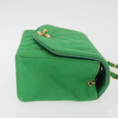 CHANEL Diana 23 Matelasse Chain Shoulder Bag Satin Green Gold CC Auth 181942SM-5